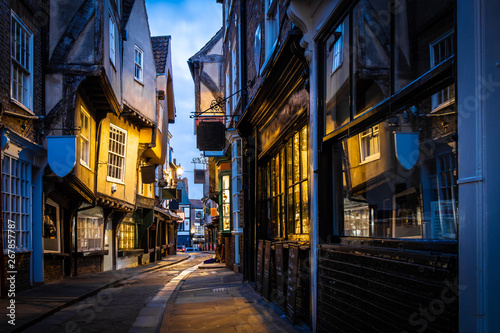Medieval street of Shambles in York, England