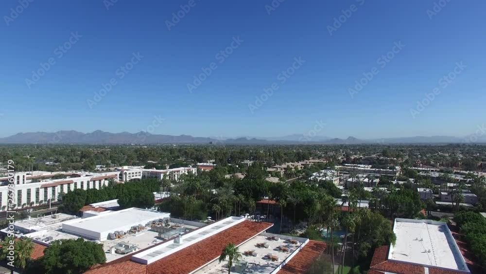 Scottsdale, Arizona, USA - Rising Aerial Shot on a Clear Day With a Blue Sky Scottsdale, Arizona, USA - Rising Aerial Shot on a Clear Day With a Blue Sky