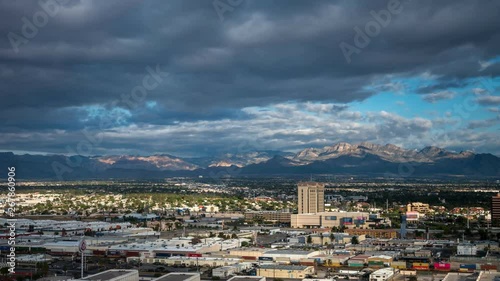 Wide Angle Time Lapse of East Las Vegas With Mountains in the Background