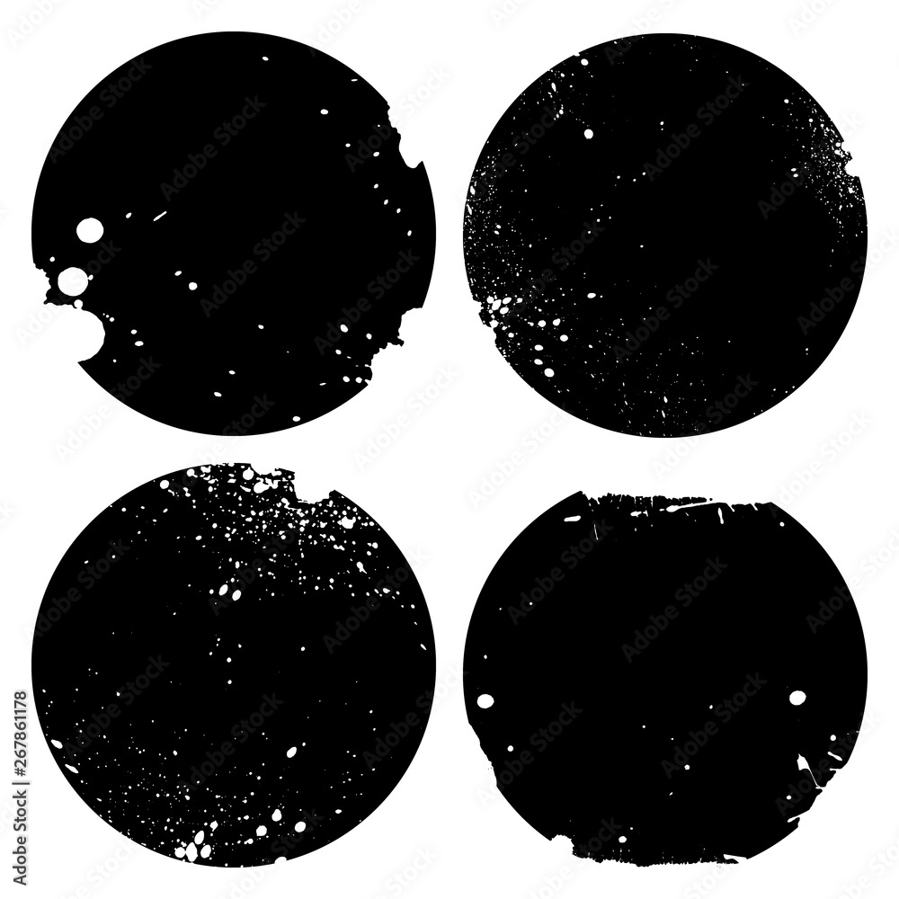Naklejka premium Set of grunge textures in black and white with splatter