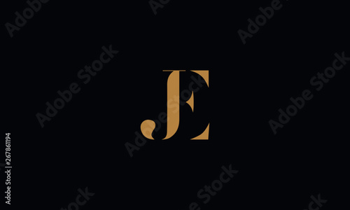 JE logo design template vector minimal design