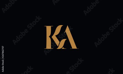 KA logo design template vector illustration minimal design photo