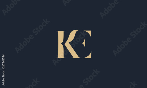 KE logo design template vector illustration minimal design