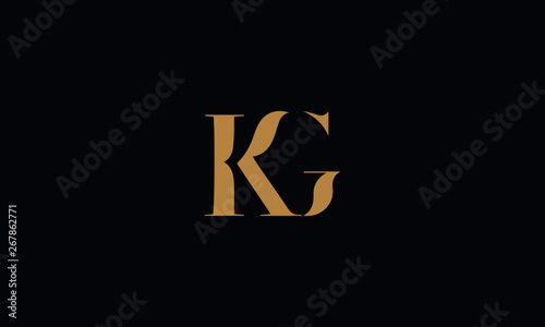 KG logo design template vector illustration minimal design