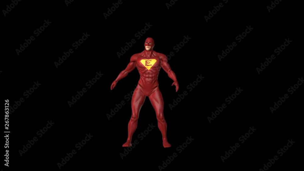 Super Hero Transparent Alpha Video Loop Animation
