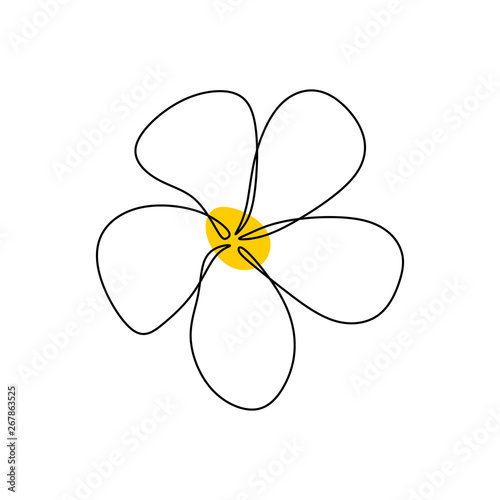 Jasmine continuous one line drawing balinese flower minimalist design