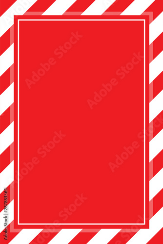 warning sign red white stripe frame template background copy space, red banner frame striped awning, red white stripe frame for advertising promotion special sale discount on media online products