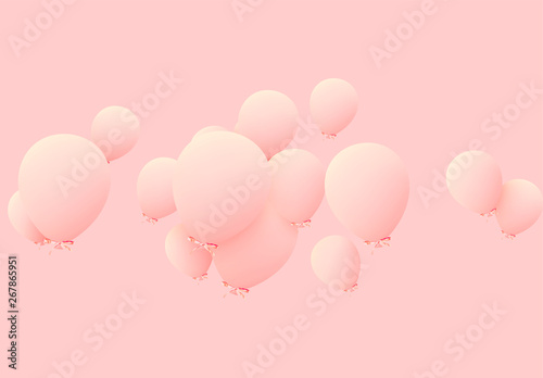 Festive background with helium balloons. Celebrate a birthday, Poster, banner happy anniversary.
