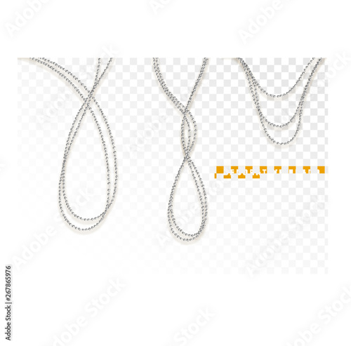 String beads realistic isolated. Decorative design element bead