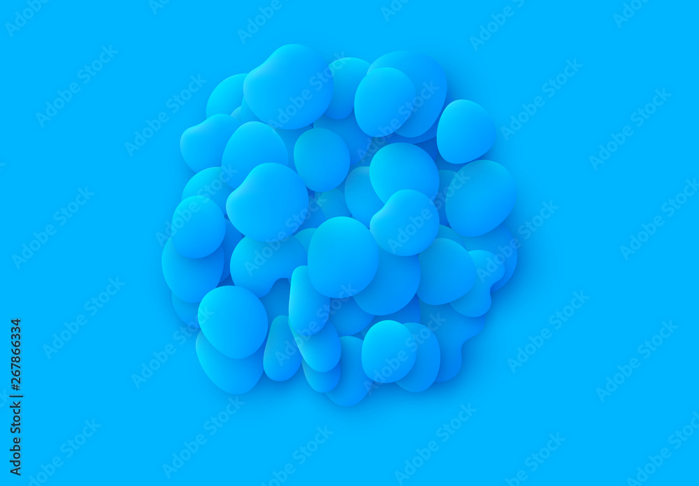 Blue Round sphere isolated background. Design elements of the liquid rounded plastic shapes, smooth sea stones, Flat Liquid splash bubble. 3d fluid objects. Modern abstract pattern organic substances Blue Round sphere isolated background. Design elements of the liquid rounded plastic shapes, smooth sea stones, Flat Liquid splash bubble. 3d fluid objects. Modern abstract pattern organic substances