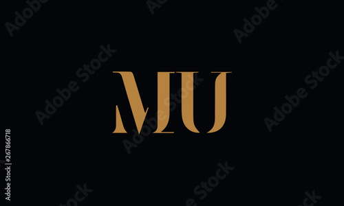 MU logo design icon template vector illustration minimal design