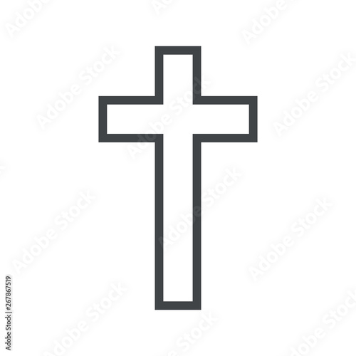 Line icon catholic cross