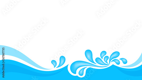 water drop splash isolated on banner white background, splash of water for element banner, water drop splatter simple for songkran festival copy space, splash water drop symbol for graphic ad design