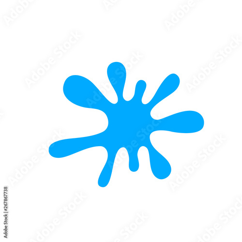water drop splash isolated on white background, splash of water for element logo and icon, water drop splatter simple image for banner songkran festival, splash water drop symbol for graphic ad design