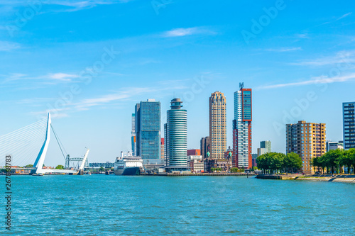 Holland america line and other skyscrapers in Rotterdam, Netherlands photo