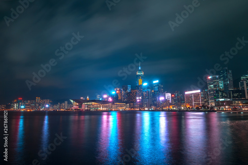 Hong Kong cityscape at night.