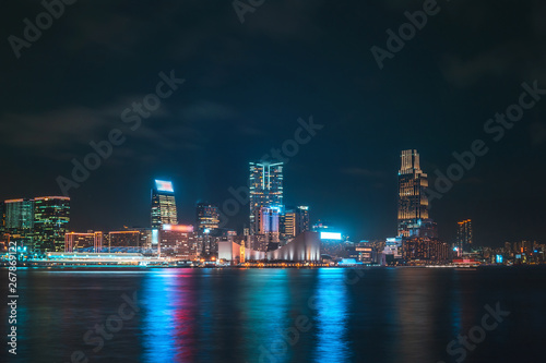 Hong Kong cityscape at night.