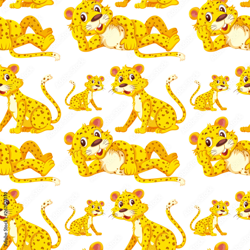 Obraz premium Leopard on seamless pattern