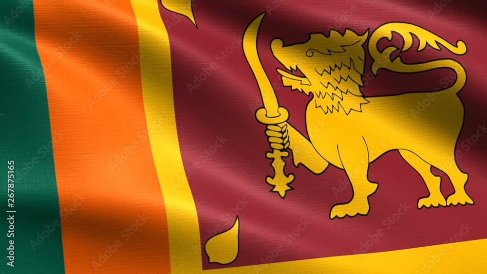 Realistic flag of Sri lanka, Seamless looping with highly detailed fabric texture, 4k resolution Realistic flag of Sri lanka, Seamless looping with highly detailed fabric texture, 4k resolution