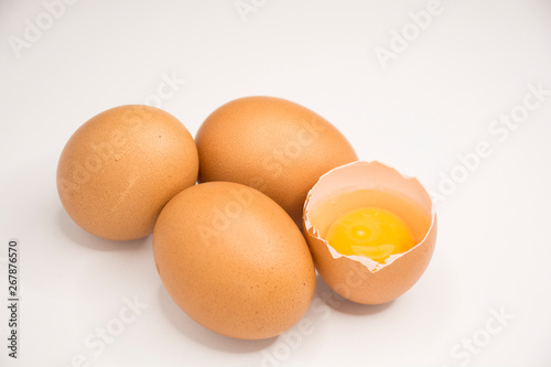 Chicken egg, fresh and ready to eat.