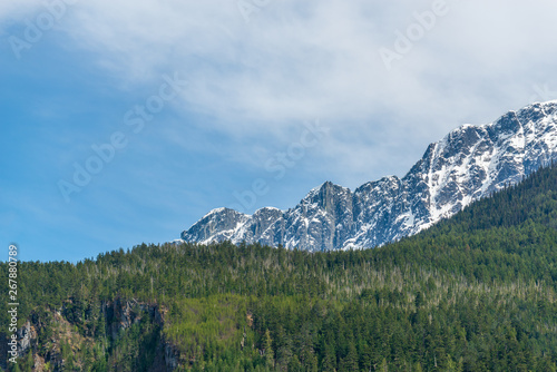 View of mountain road in British Columbia, Canada.