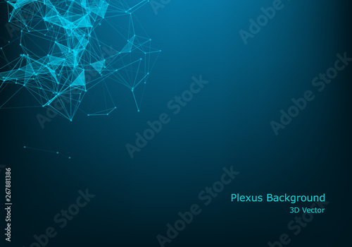 Abstract technology background. Science background. Big data. Background vector. Plexus effect. Network connection structure. Vector illustration.