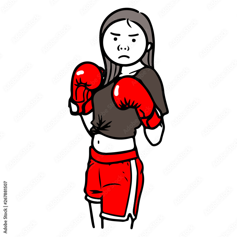 ボクシングをする女性