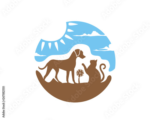 Pet Paradise Logo In Isolated White Background