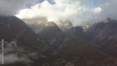 Cloudy mountains at an epic lookout in the southern part Albania near Permet photo