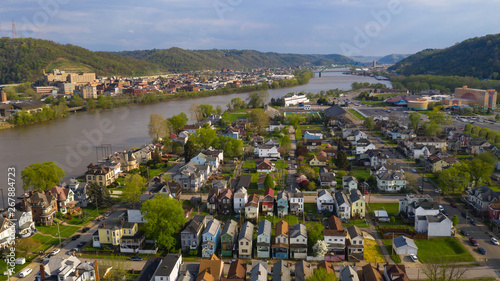The Ohio River cuts Through Wheeling West Virginia Bridgeport Ohio