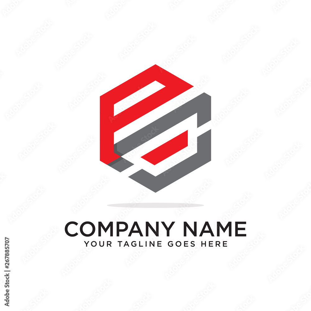 PO initial letter logo hexagonal vector PO initial letter logo hexagonal vector