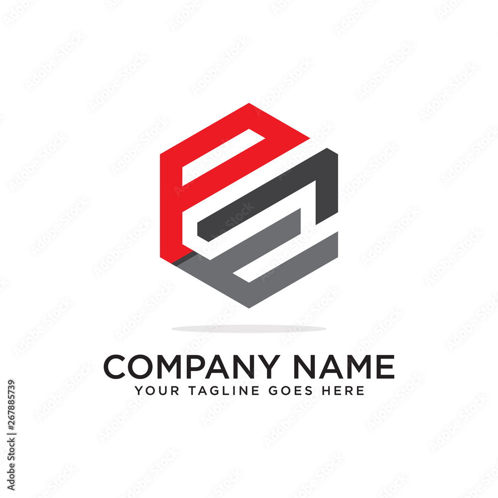 PT initial letter logo hexagonal vector PT initial letter logo hexagonal vector