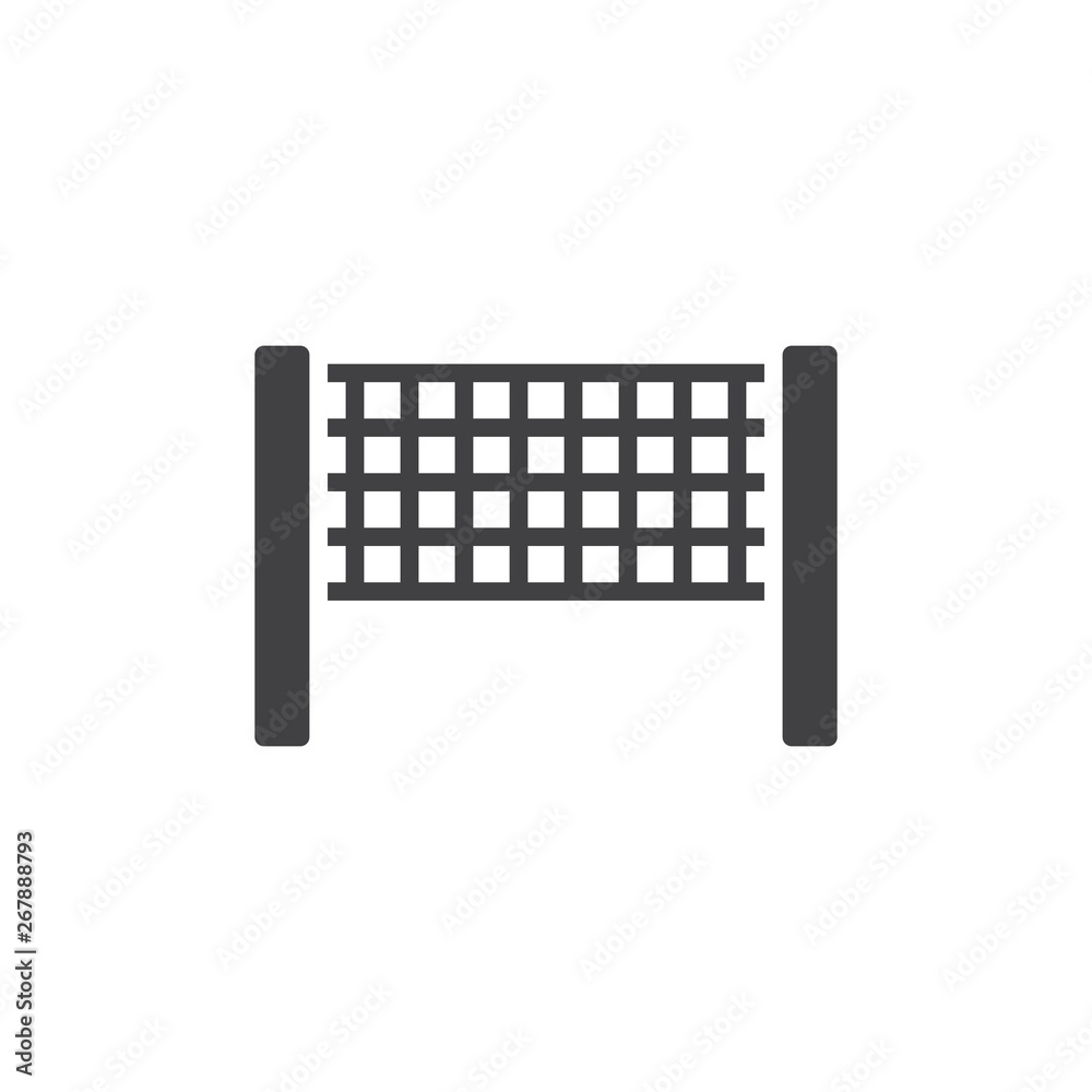 Volleyball net vector icon. Badminton net filled flat sign for mobile concept and web design. beach volleyball glyph icon. Symbol, logo illustration. Pixel perfect vector graphics