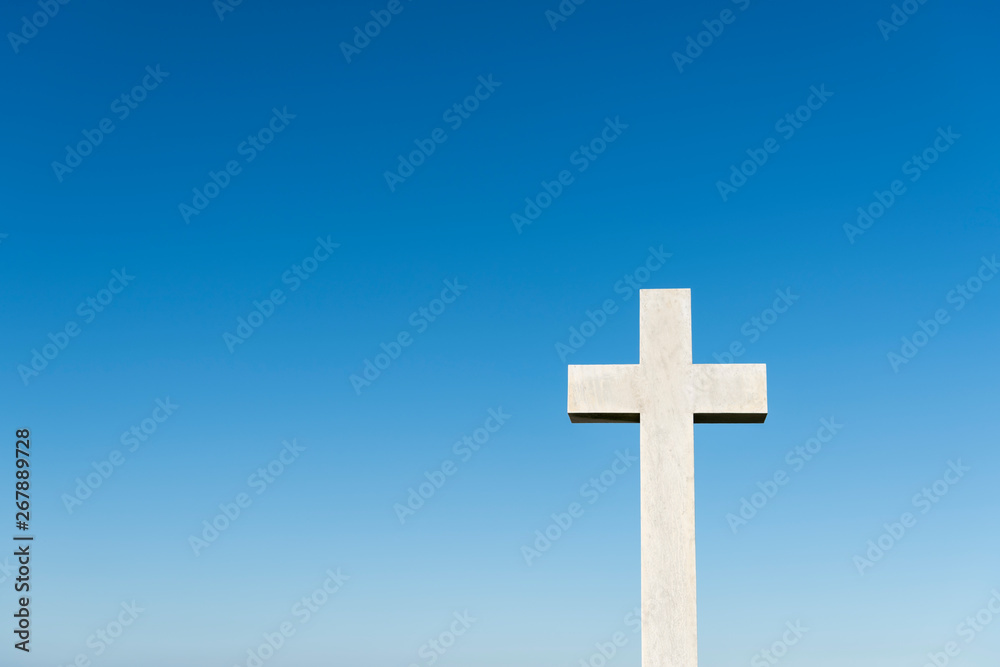 cross with blue sky background