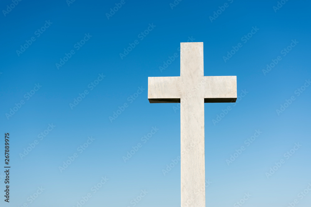 cross with blue sky background