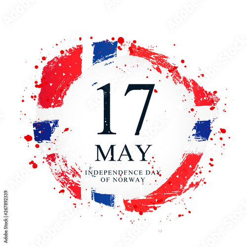 Norwegian flag in the shape of a circle. May 17 - Independence Day of Norway.