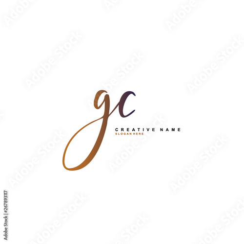 G C GC Initial logo template vector. Letter logo concept