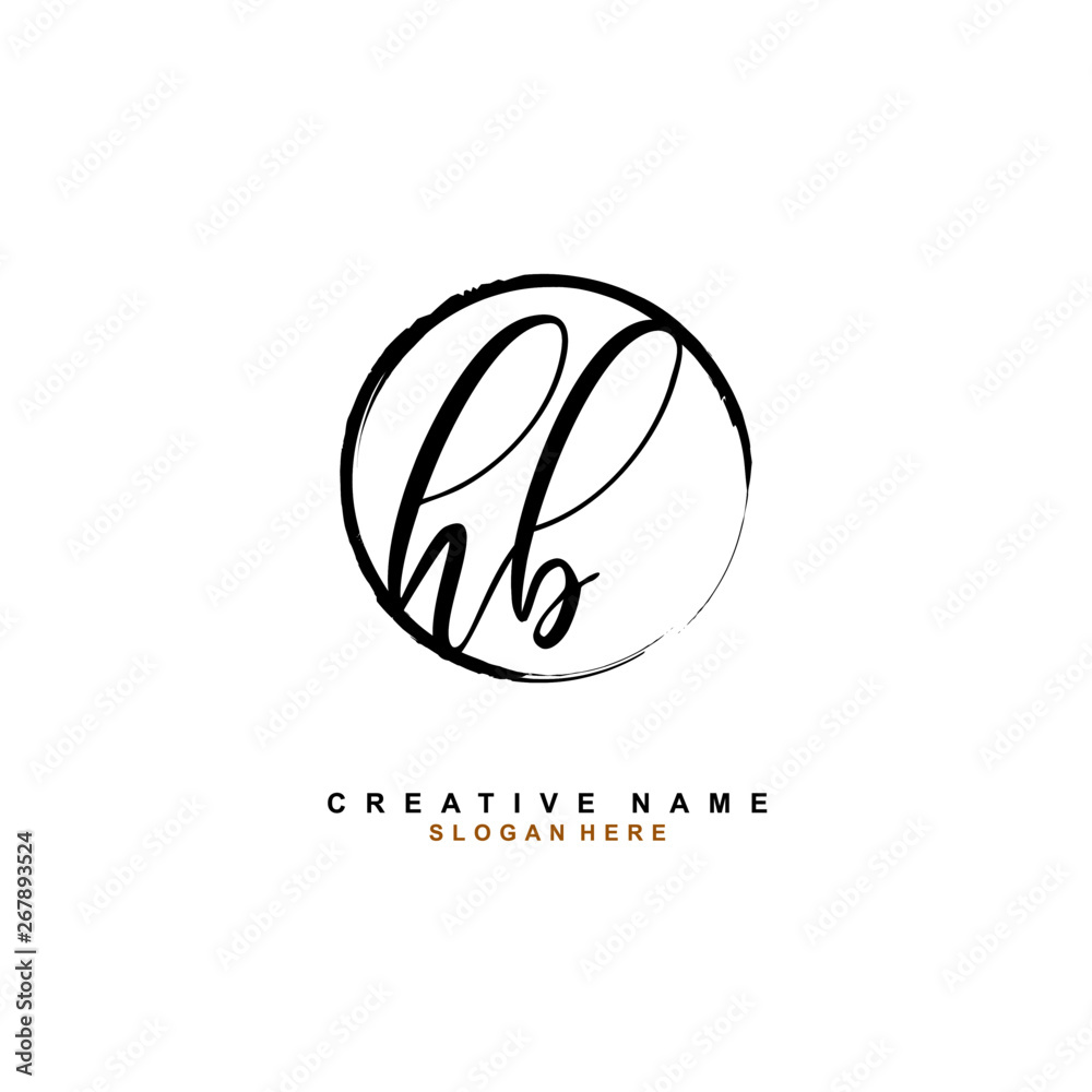 H B HB Initial logo template vector. Letter logo concept