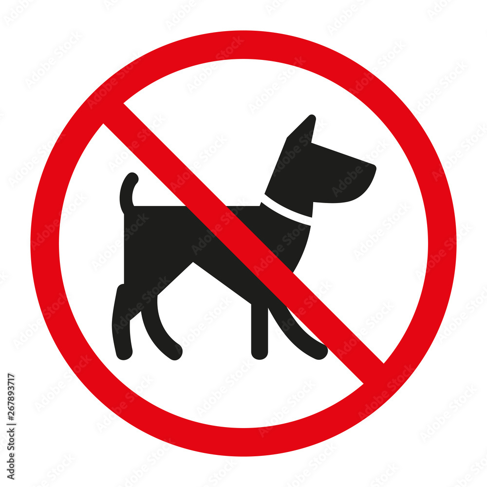 znak zakazu wstępu psów wektor  - obrazy, fototapety, plakaty 