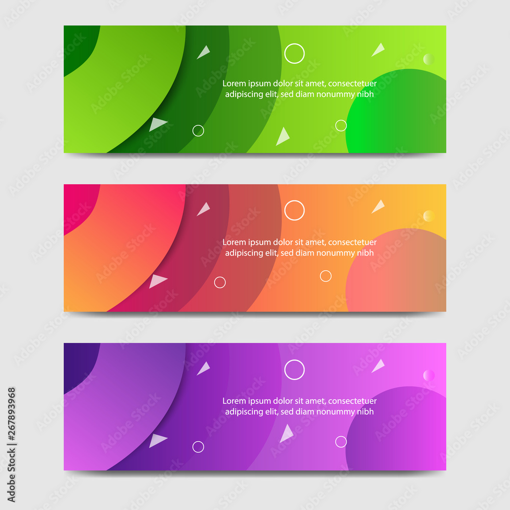 Vibrant gradient and modern futuristic fluid dynamic background template for headline and header banner in green, purple, orange color. Suitable for social media, web, blog, website.