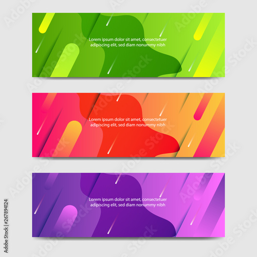 Vibrant gradient and modern futuristic fluid dynamic background template for headline and header banner in green  purple  orange color. Suitable for social media  web  blog  website.