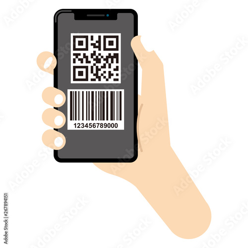 キャッシュレス決済：スマホ キャッシュレス 決済 QRコード QR バーコード cashless payment