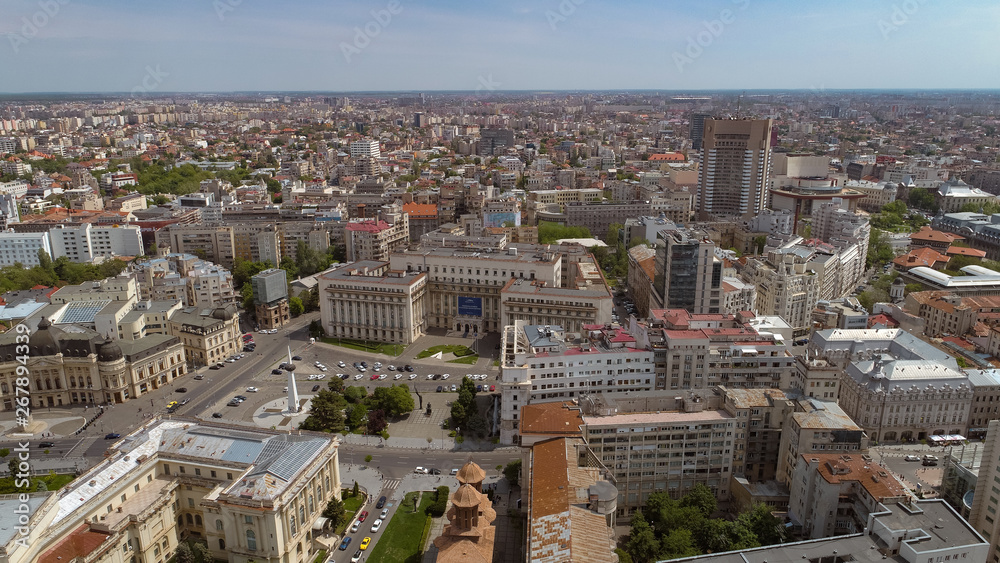 Aerial View of Bucharest downtown