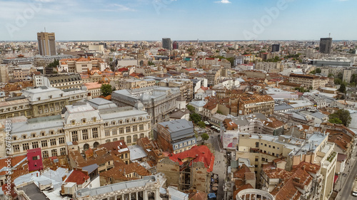 Fototapeta Naklejka Na Ścianę i Meble -  Aerial View of Bucharest downtown