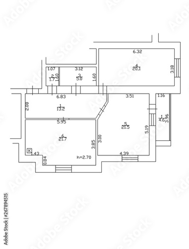 Floor plan 2d. Black&white floor plan. Floorplan. Blueprint.