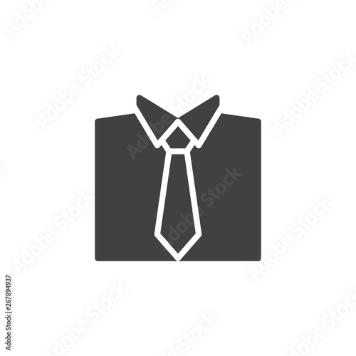 Tie and shirt vector icon. filled flat sign for mobile concept and web design. Necktie glyph icon. Office dress code symbol, logo illustration. Pixel perfect vector graphics
