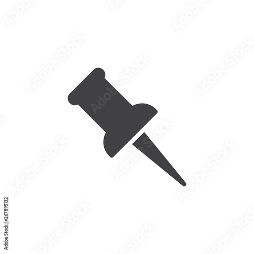 Push pin vector icon. filled flat sign for mobile concept and web design. Thumbtack glyph icon. Symbol, logo illustration. Pixel perfect vector graphics