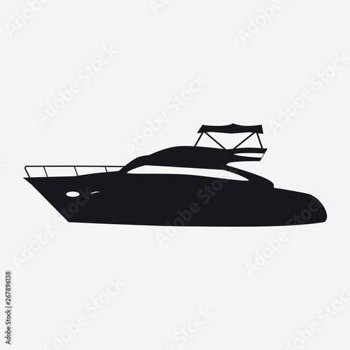 Icon speed boat, boat, side view Vector isolated