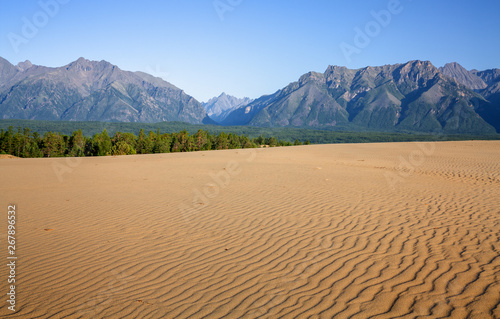 Chara sands and Mountains in Eastern Siberia 