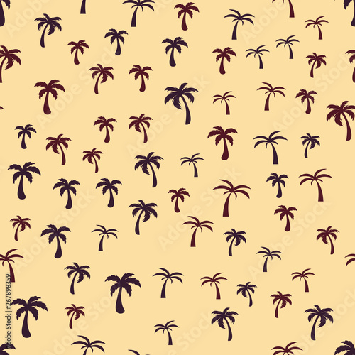 Coconut palm tree. Tropical vector Seamless pattern © Renat